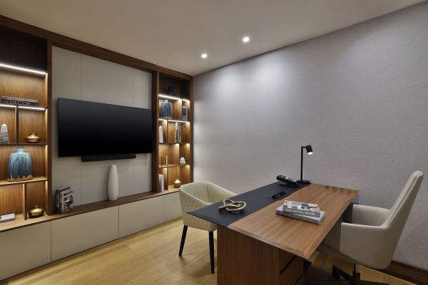 HDTV and Desk Area in Hotel Suite