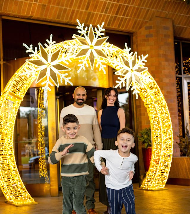 Family Having Fun at a Hotel during the Holidays