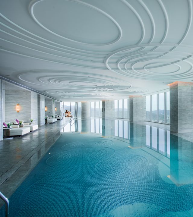 Indoor Swimming Pool, Large Windows with View to Ocean