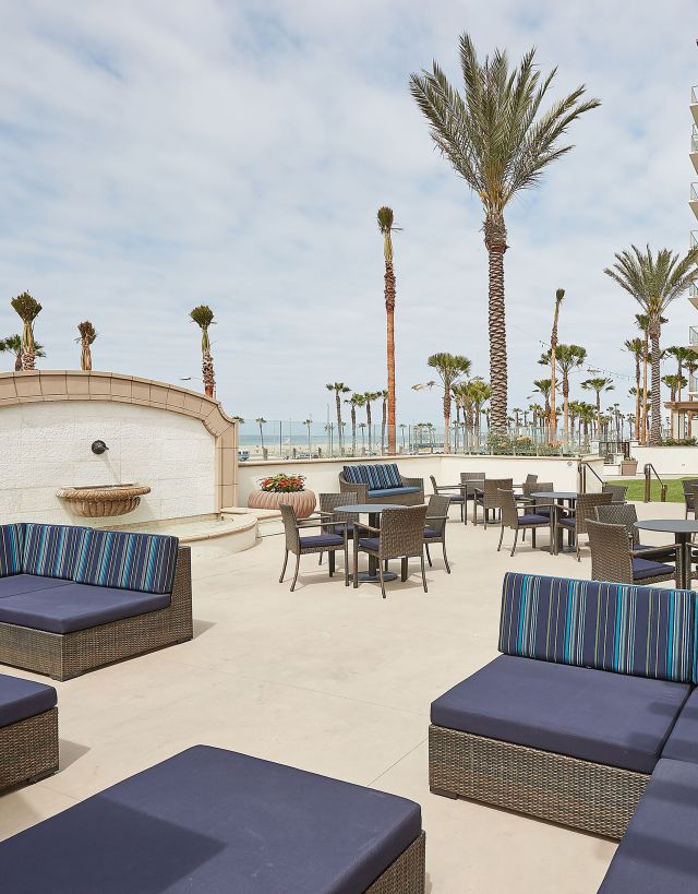 Coastal Terrace with Comfortable Seats for Meetings