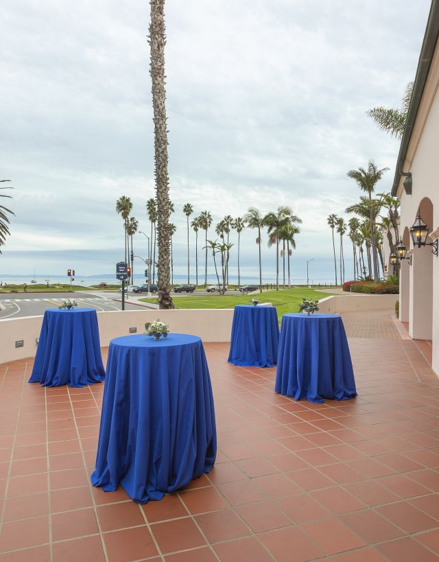 outdoor patio with reception tables