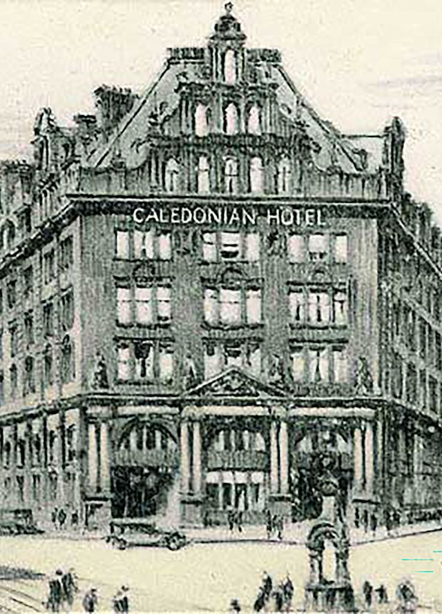 Graphic of outside of Caledonian railway building
