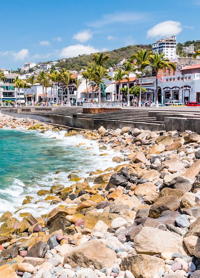 Blick auf das Meer und Puerto Vallarta