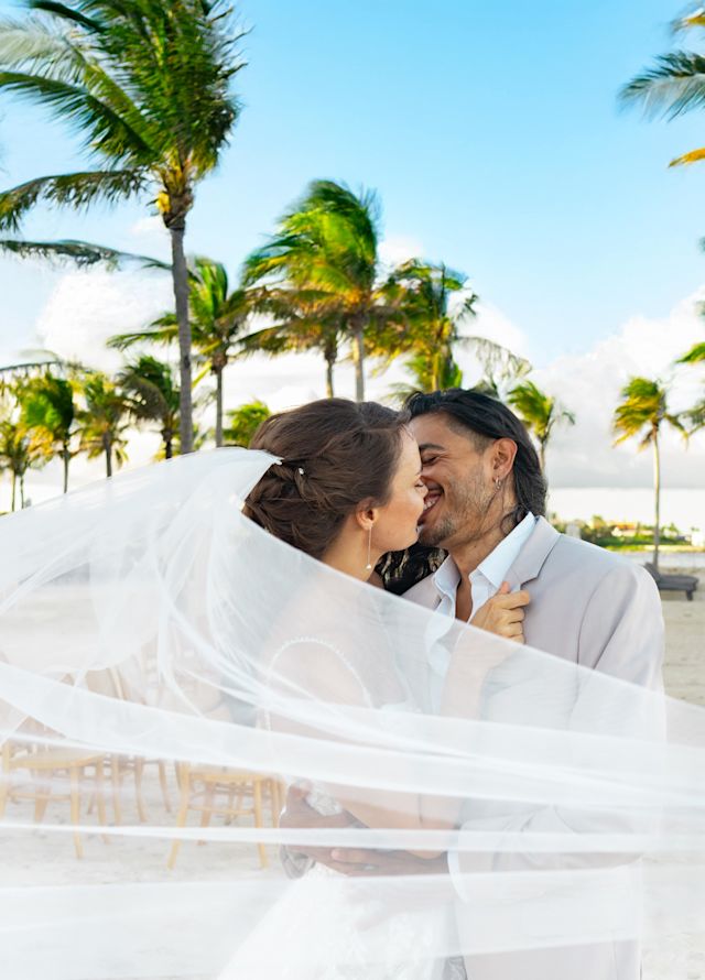 Bride and Groom on Beach