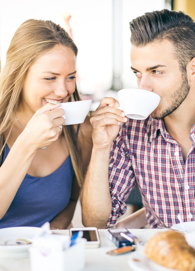 Couple enjoying breakfast