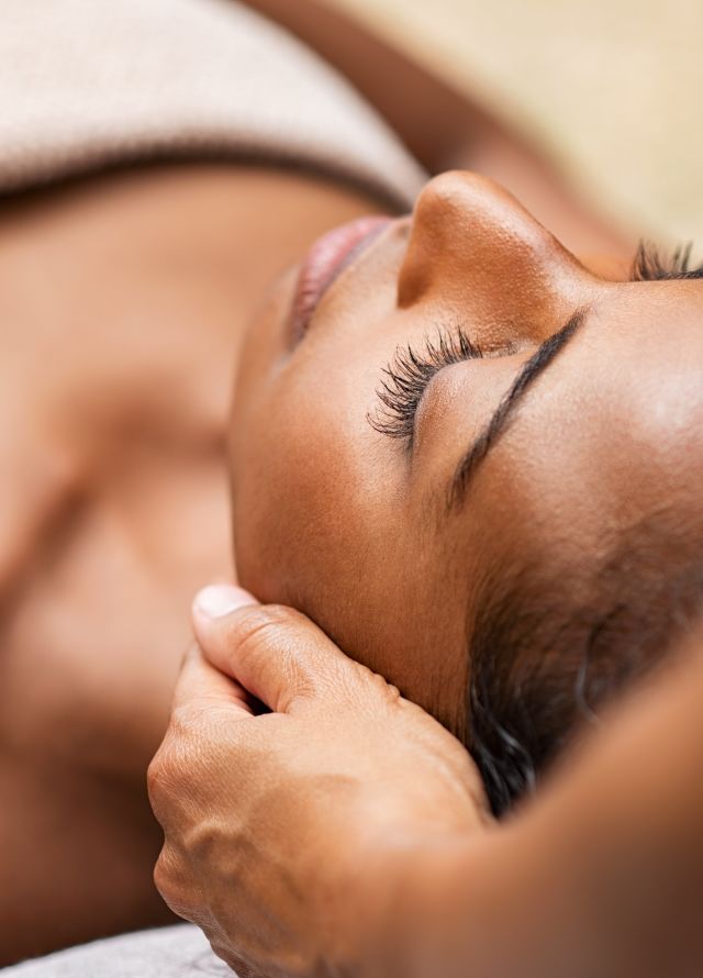 Closeup of woman having a massage