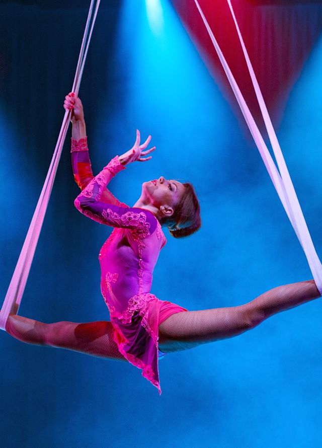 acrobatic performer in the air