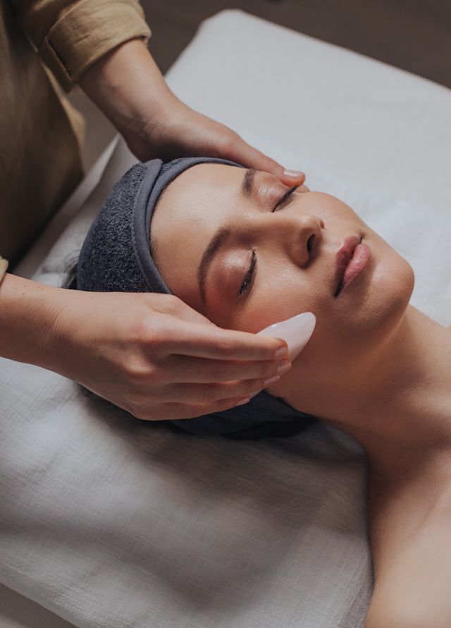Woman having a facial in the spa