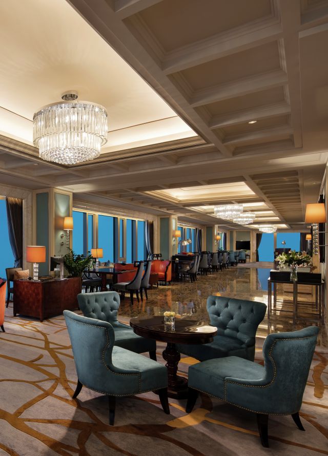 Executive lounge with tables and chairs