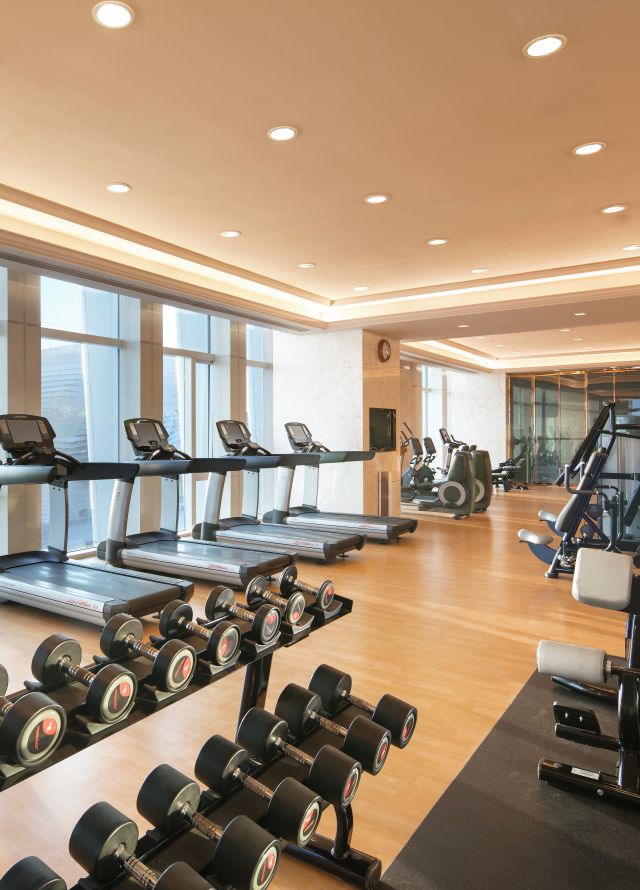 Fitness center with weights and cardio machines
