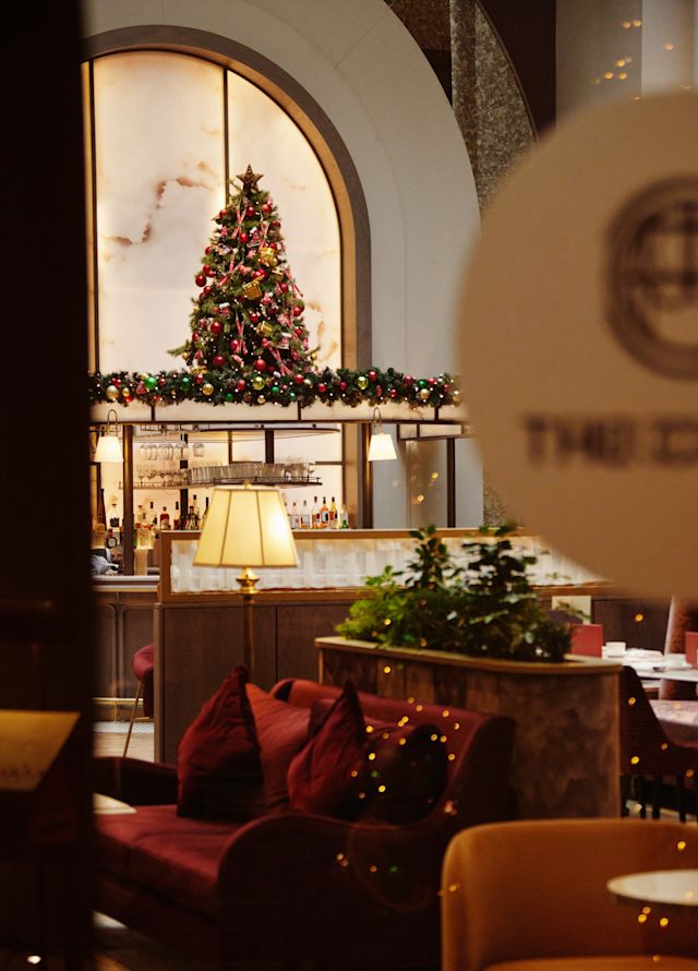 The Court Restaurant Decorated for Christmas