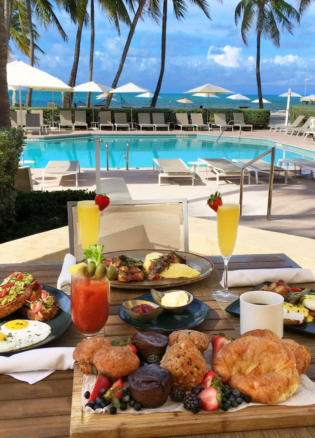 Flagler's breakfast table by the outdoor pool
