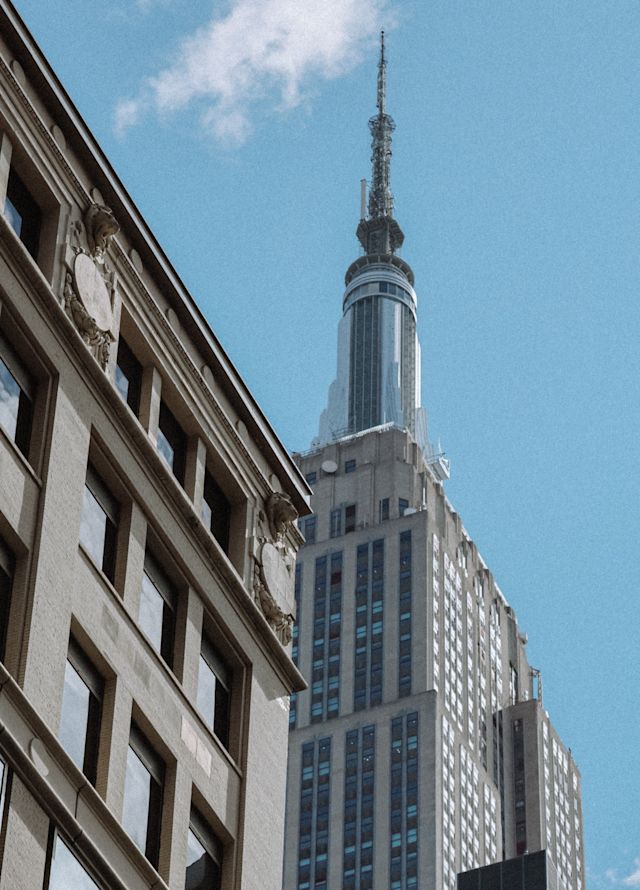 Close up View of Upper Section of Hotel Exterior at Daytime