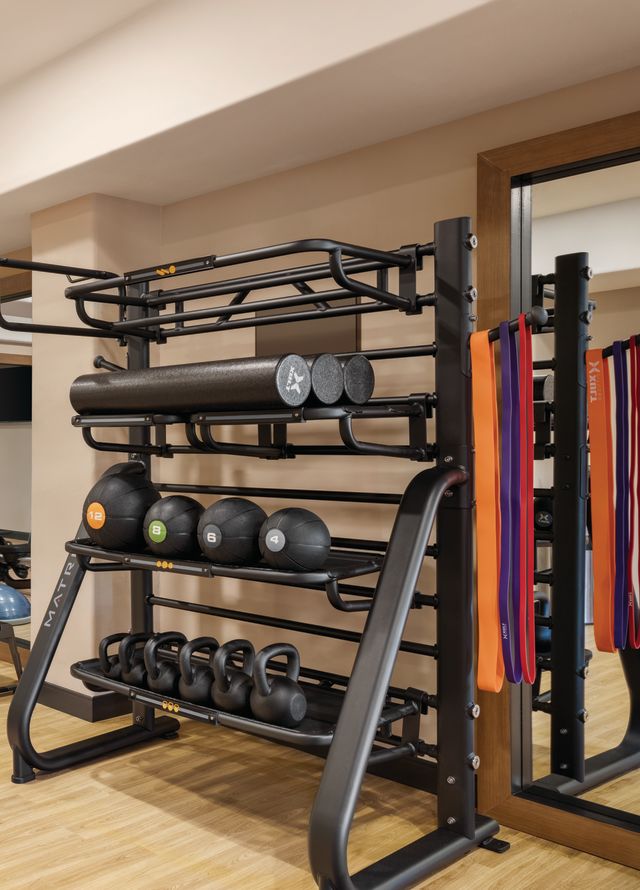 Weights and Other Exercise Equipment in Fitness Room