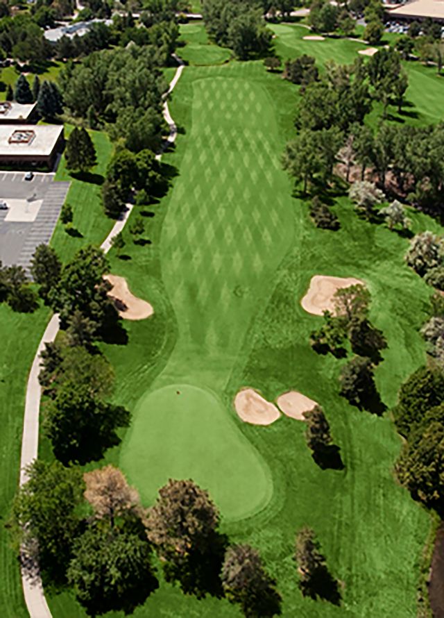 Aerial View of a Golf Course - Hole  14