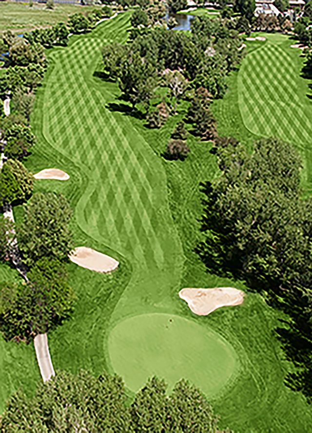 Aerial View of a Golf Course - Hole 16