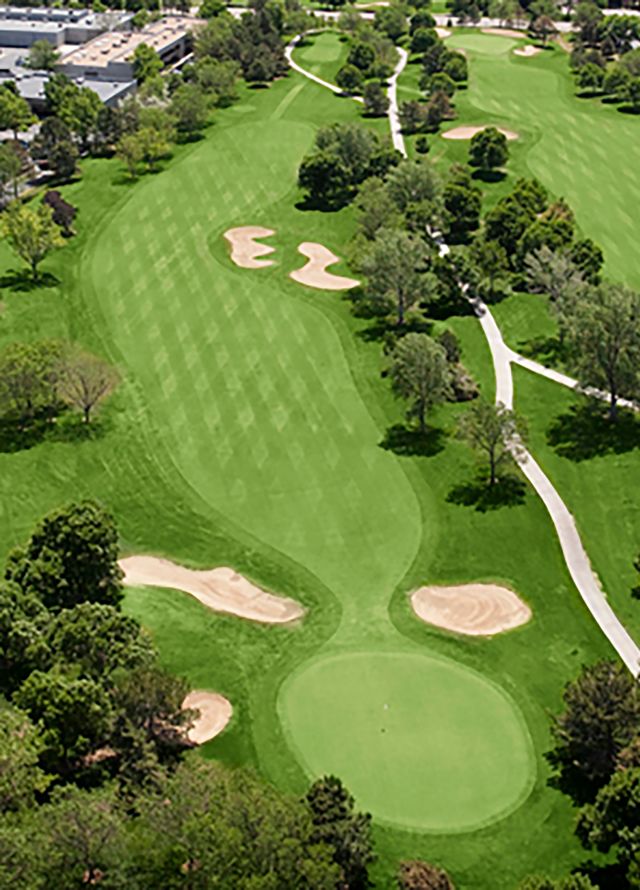 Aerial View of a Golf Course - Hole 18