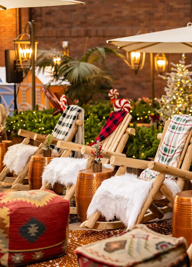 Seating Area Decorated for Christmas Celebration