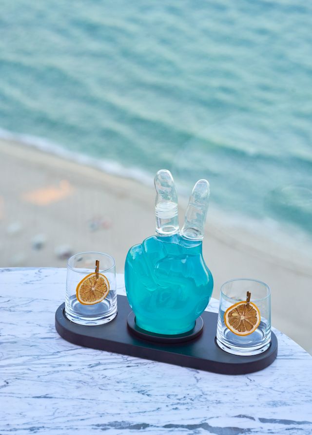 Cocktail at Nube Restaurant with View of the Water