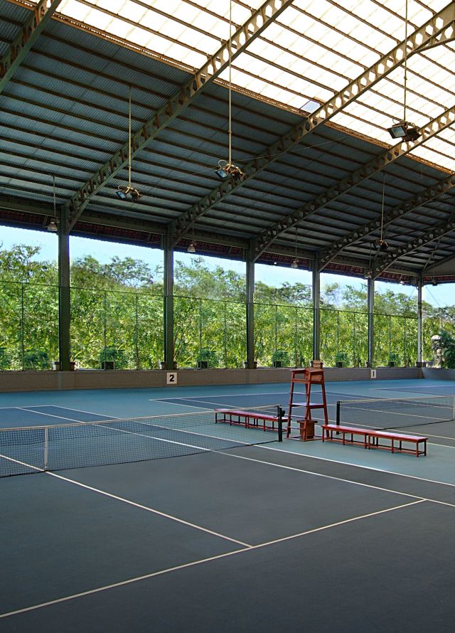 Blick auf den Tennisplatz