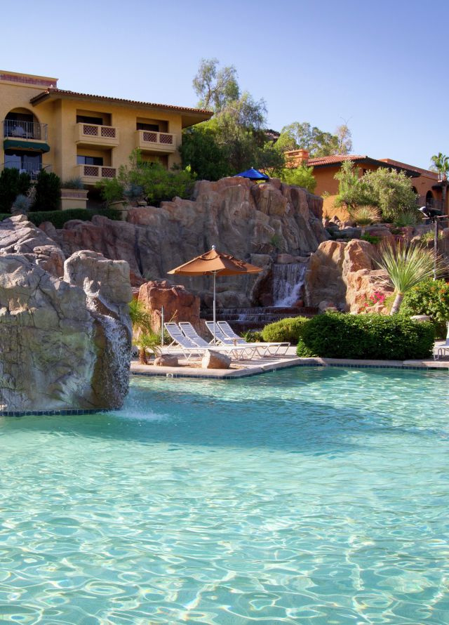Outdoor Pool with Water Feature