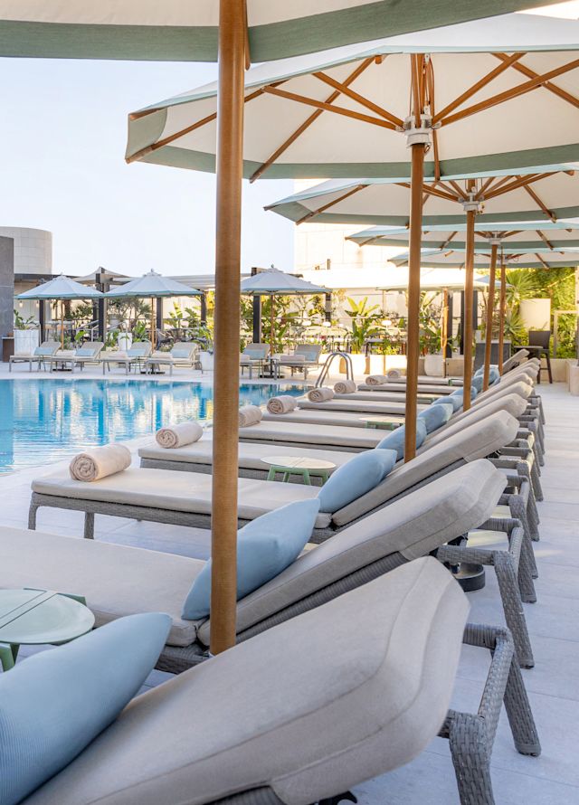 Lounge Chairs in Outdoor Pool Area