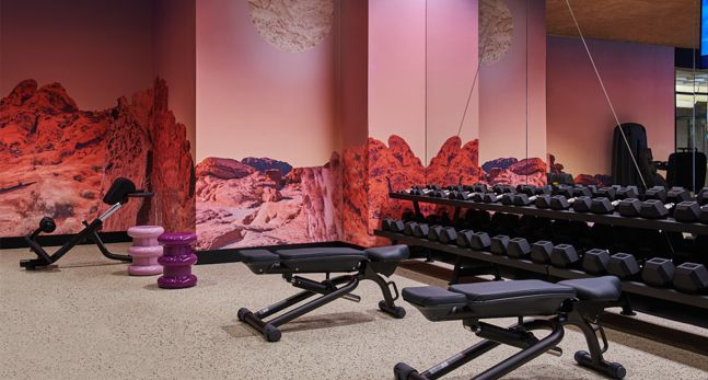 On-Site fitness Center, free weights