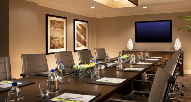 Boardroom with HDTV Setup for a Meeting