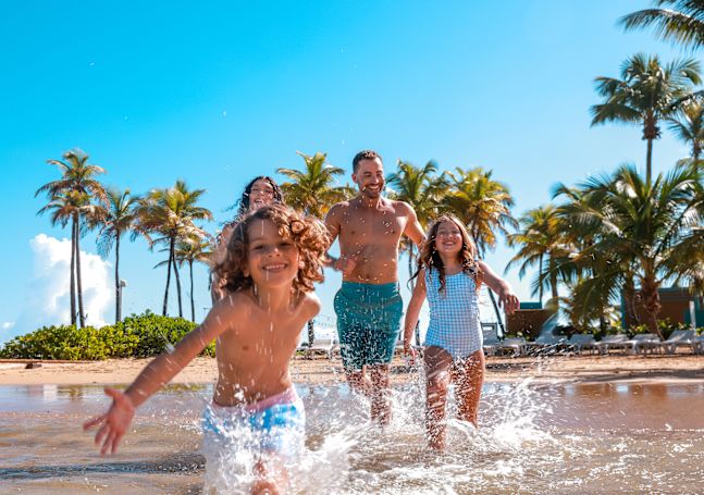 Family Playing in the Water