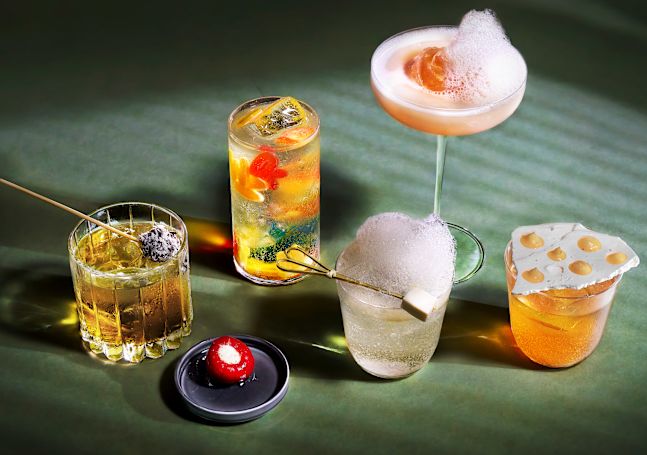 drinks on table in Ginger Lily