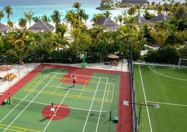 outdoor tennis and soccer courts