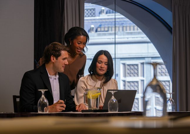 People having a business meeting