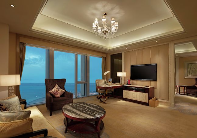 Living area with TV and chairs