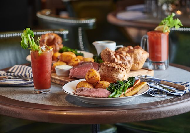 Plate of food with sunday roast