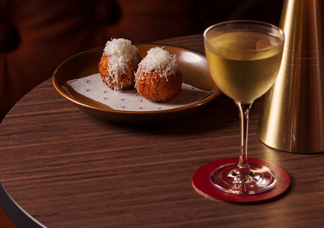 Food and Drink on a Table at The Caley Bar