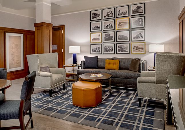 Conductors Suite Living Area with Sofa and 2 Soft Chairs