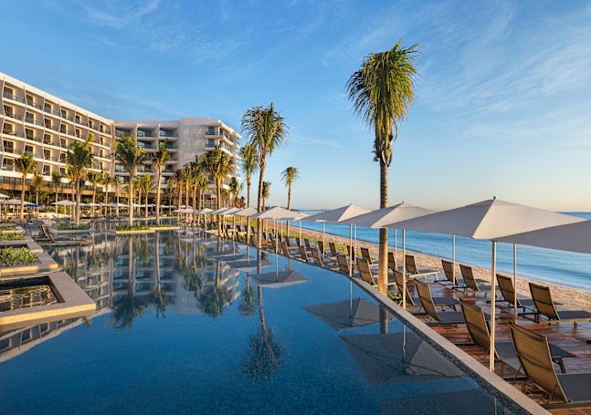 Outdoor Pool With Loungers