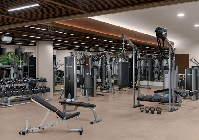 fitness center with modern equipment