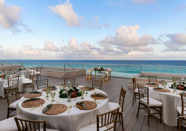Sundeck Setup for Dining at a Wedding