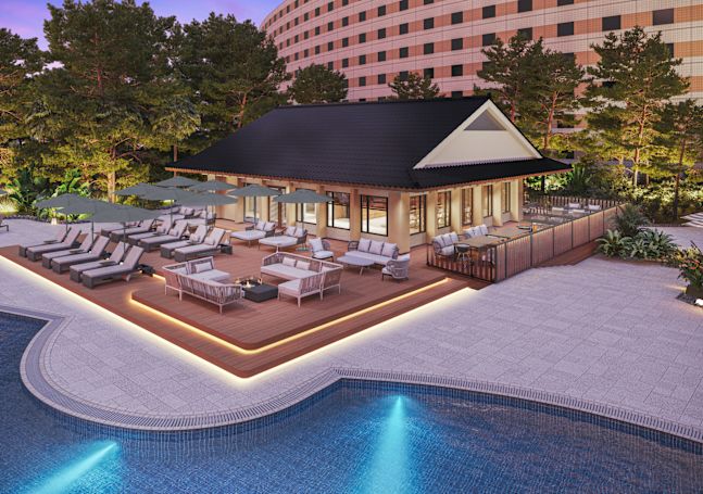 VIP Terrace on pool at Garden Pool Restaurant