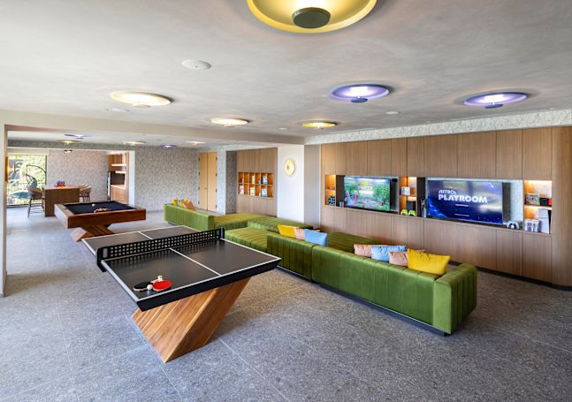 Teen Club with TVs,Ping Pong Tables and Sofas