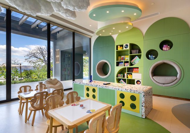 Kids Club with Games and Tables with Chairs