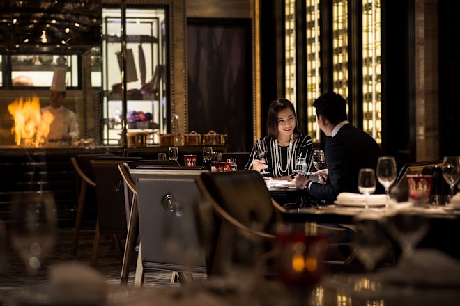 Couple dining in 29 Grill restaurant