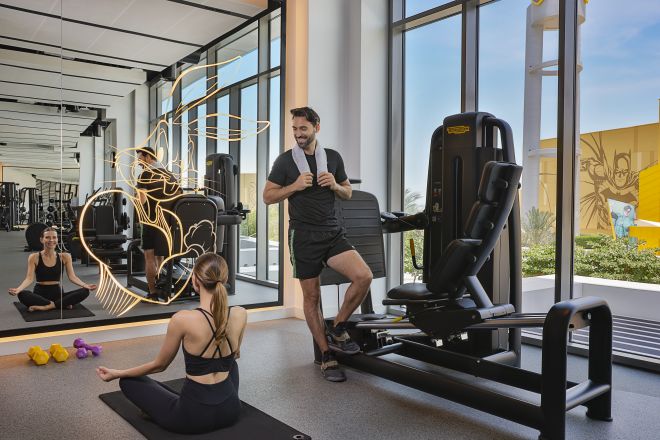 Man and woman in fitness centre
