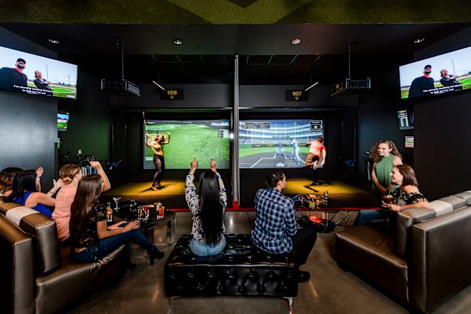 Group of friends playing virtual sports