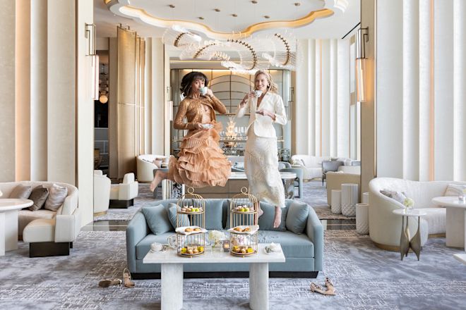 Peacock Alley, guests enjoying afternoon tea