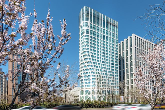 Hotel Exterior in Spring