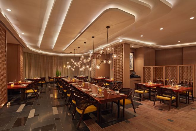 Restaurant Dining Area with Chairs and Tables