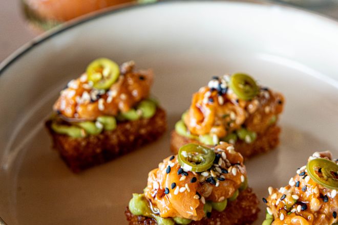Thistle and Rye, appetizer plate and cocktail