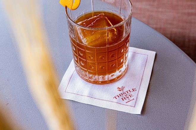 Thistle and Rye, cocktail with an orange twist
